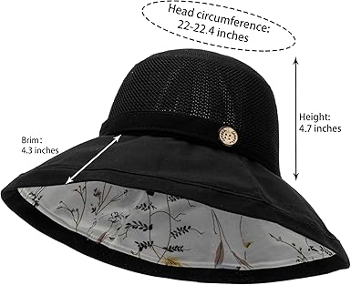 Women's-Mesh-Sun-Hats Wide-Brim Summer Beach Bucket Caps for Girls Outdoor-UV-Protection Foldable-Fishing-Hat Chin Strap