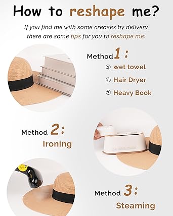 Womens Sun Straw Hat Wide Brim UPF 80 Summer Hat Foldable Packable Floppy Beach Hats for Women